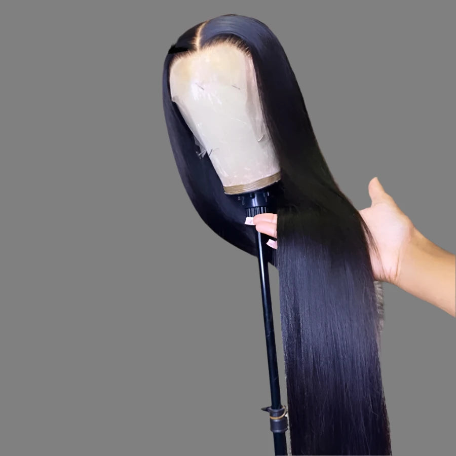 36-Inch HD Full Frontal Wig – Straight Virgin Human Hair with Melted Skin 13x6 Lace Front