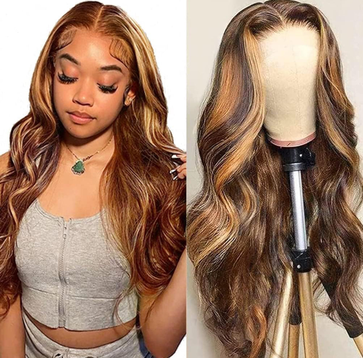 13x4 Full Frontal Wig with Highlights – Body Wave & Melt Skins