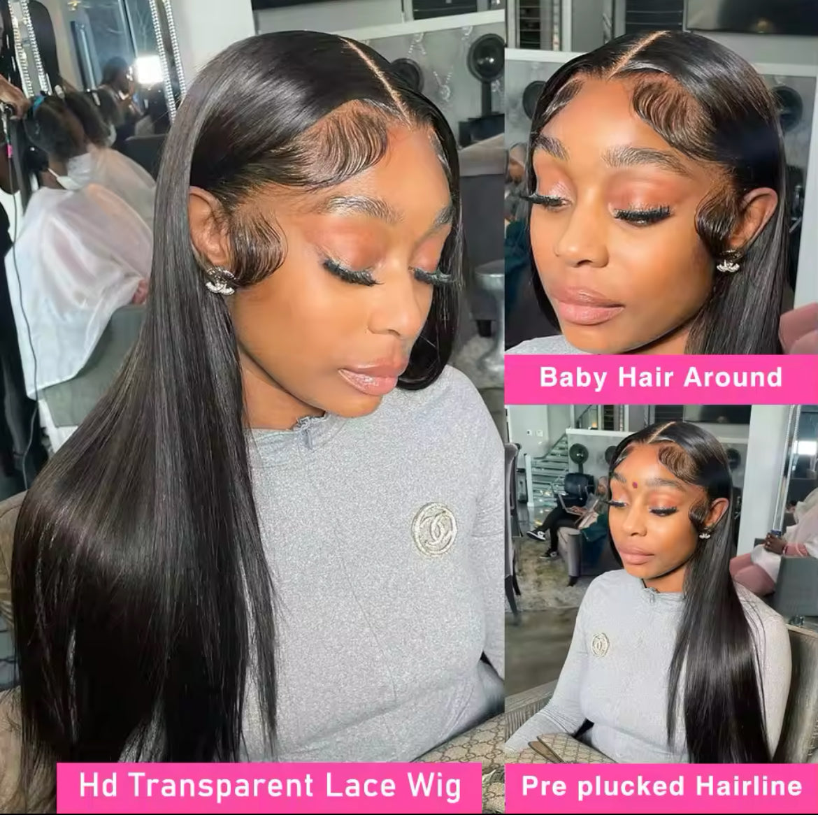 13x4 HD Full Lace Frontal Wig with Invisible Transparent Lace / 5x5 HD Lace Closure Wigs 180%