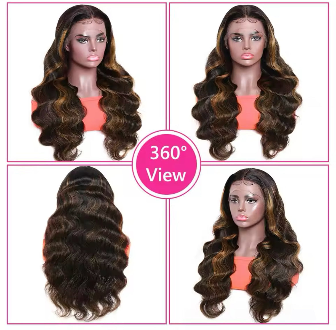 13x6 Ombre Highlight Lace Front Wig with Deep Part