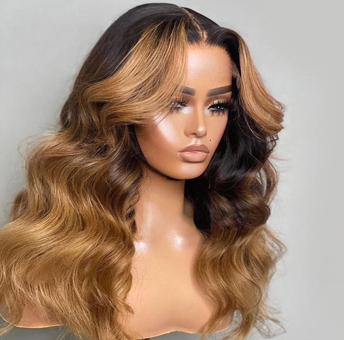 1b/27 Highlight Wig 13X4 HD Lace Front Wig 250% Body Wave Colored Wig / HD lace Front Human Hair Wig