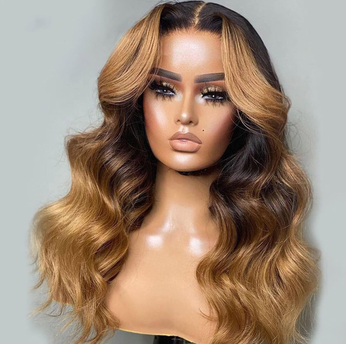 1b/27 Highlight Wig 13X4 HD Lace Front Wig 250% Body Wave Colored Wig / HD lace Front Human Hair Wig