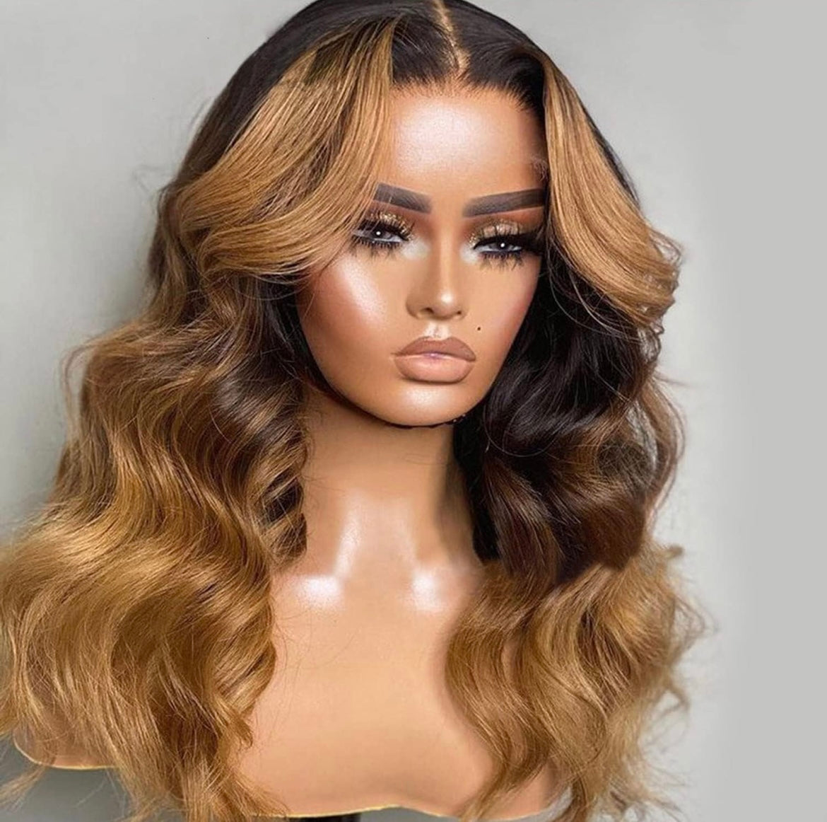 1b/27 Highlight Wig 13X4 HD Lace Front Wig 250% Body Wave Colored Wig / HD lace Front Human Hair Wig