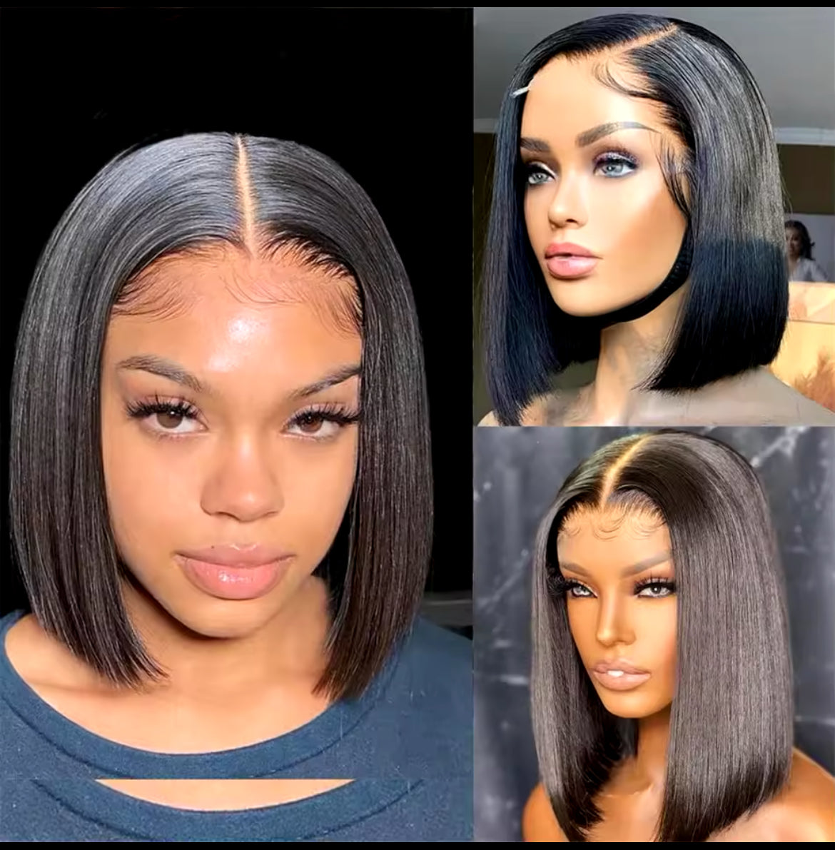 250% Glueless Short Bob Wig - HD Lace Closure Ready to Wear