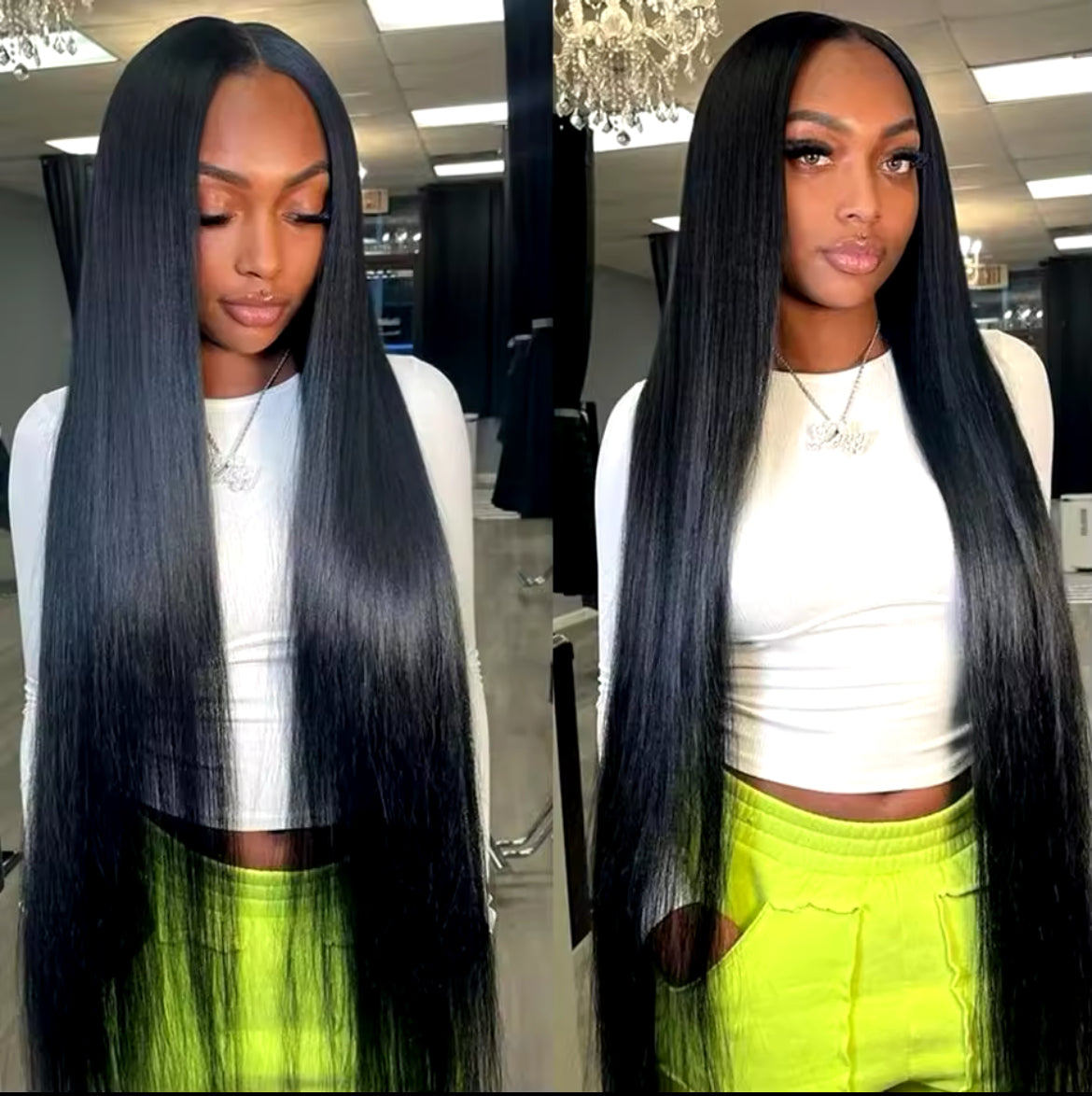 36-Inch HD Full Frontal Wig – Straight Virgin Human Hair with Melted Skin 13x6 Lace Front