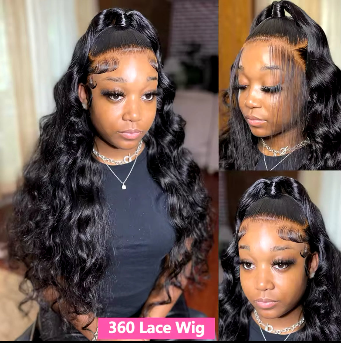 Pre-Plucked Body Wave 360 Lace Wig for Natural Look-High Ponytails