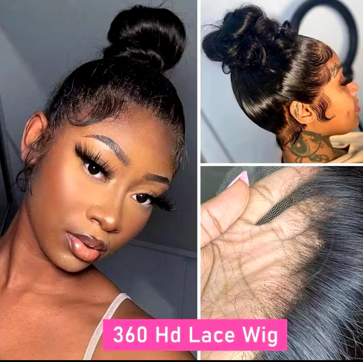 Pre-Plucked Body Wave 360 Lace Wig for Natural Look-High Ponytails