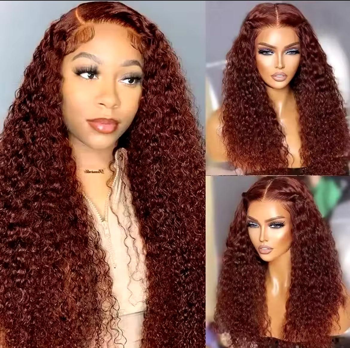 Ready-to-Wear Reddish Brown Water Wave Wig – 5x5 HD Lace Closure