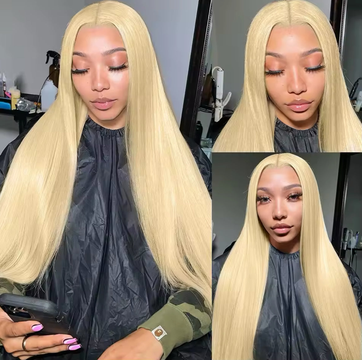 32-Inch 613 Blonde Glueless Human Hair Wig with 5x5 HD Lace Closure – Straight, Melt-Ready