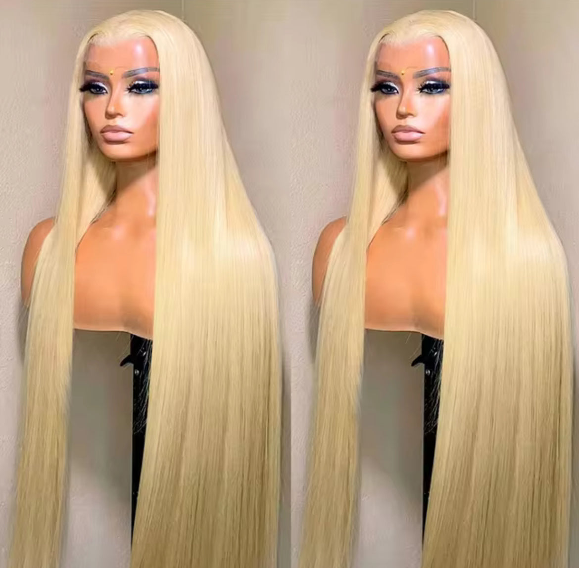 32-Inch 613 Blonde Glueless Human Hair Wig with 5x5 HD Lace Closure – Straight, Melt-Ready