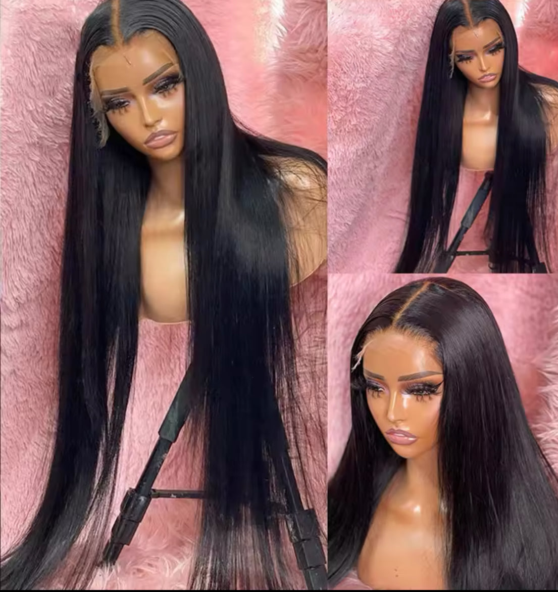 34-Inch Real HD Lace Front Wig – Pre-Plucked Straight Human Hair with 13x6 Transparent Lace Frontal